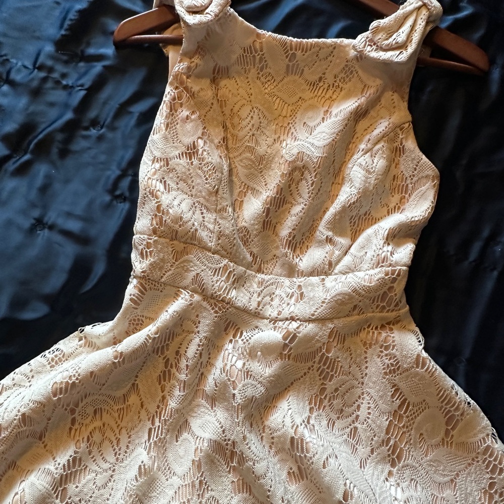Cute Flirty White Laced Dress - Picture 2 of 10